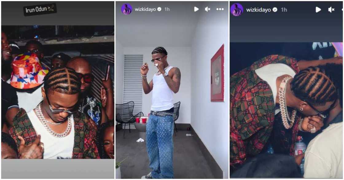 Photos of Wizkid and his new hairstyle