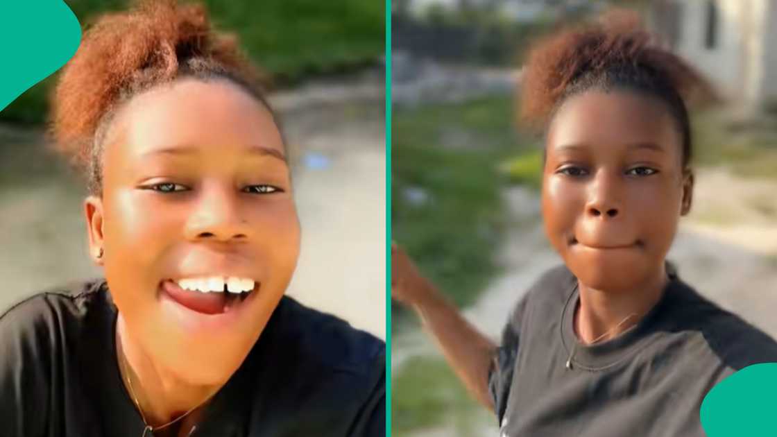 The lady said her school punished her severely for examination malpractice. The lady said her school punished her severely for examination malpractice.