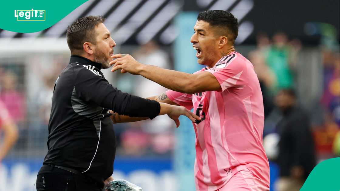 Gene Ramirez, Luis Suarez, Inter Miami, Seattle Sounders, Lumen Stadium, USA, Leagues Cup. Gene Ramirez, Luis Suarez, Inter Miami, Seattle Sounders, Lumen Stadium, USA, Leagues Cup.