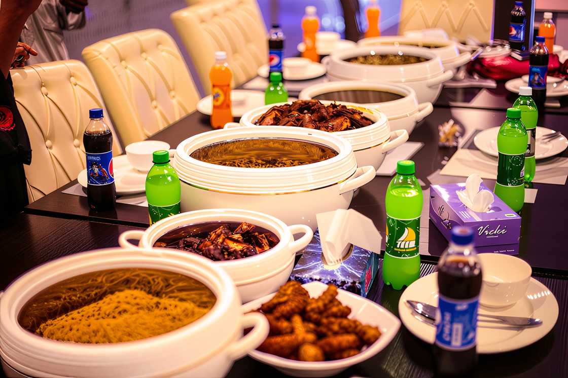 Meals and soft drinks served at the Bombay to Beirut restaurant Meals and soft drinks served at the Bombay to Beirut restaurant