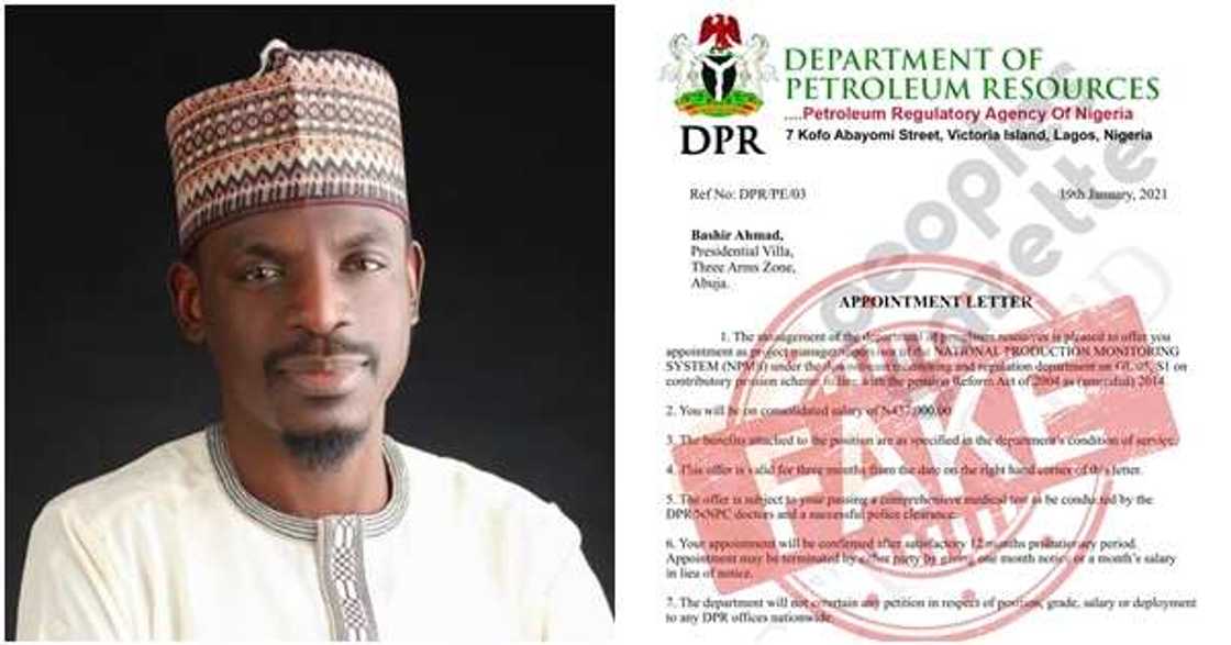 Breaking: DPR disowns fake letter of appointment purportedly issued to Buhari’s aide Breaking: DPR disowns fake letter of appointment purportedly issued to Buhari’s aide