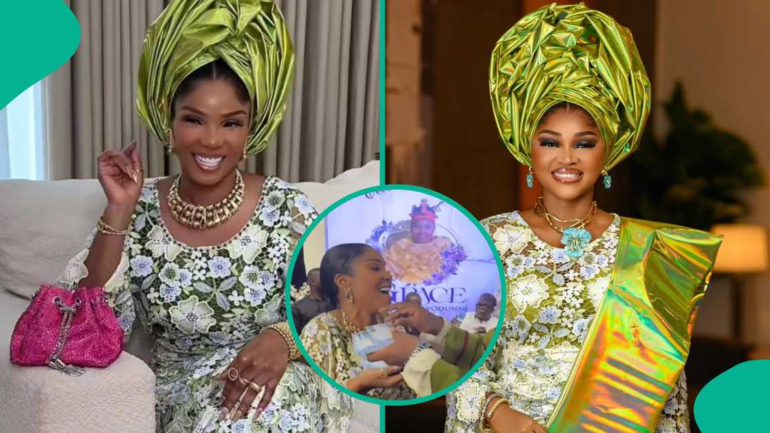 Celebrities storm Mercy Aigbe's mother's burial party in Lagos.