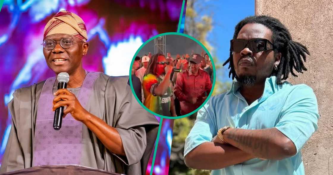 Musician Olamide met Governor Sanwo-Olu in Lagos during the Greater Lagos Festival Musician Olamide met Governor Sanwo-Olu in Lagos during the Greater Lagos Festival