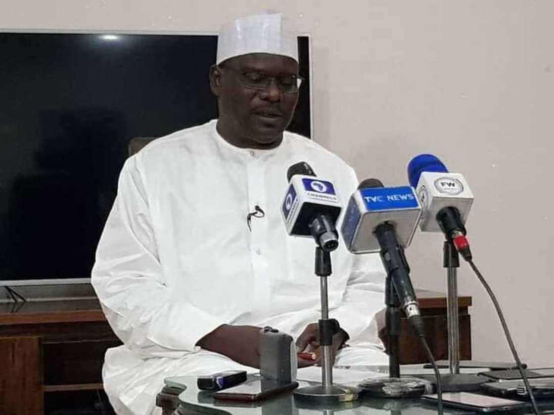 Senator Ndume giving a press briefing Senator Ndume giving a press briefing