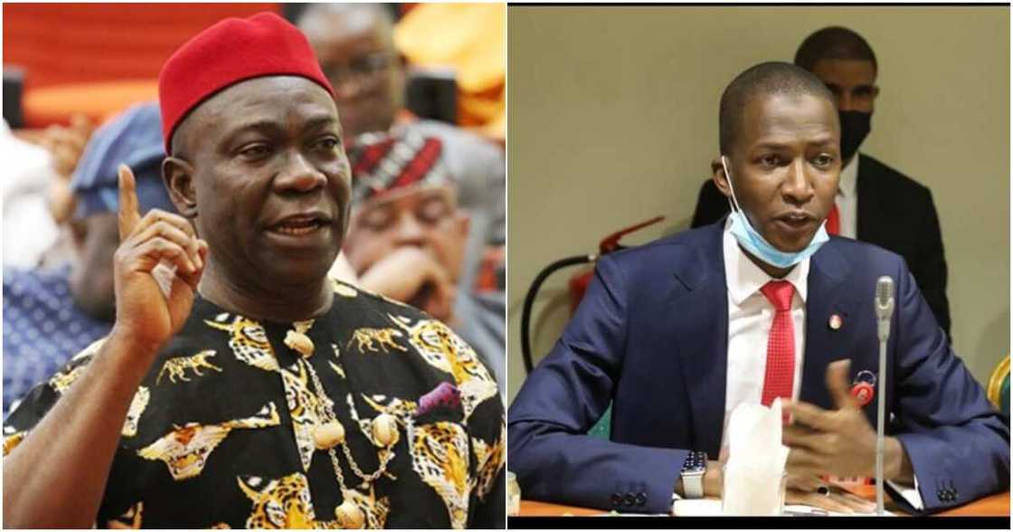 Former Deputy Senate President Ike Ekweremadu, Justice Inyang Ekwo of a Federal High Court in Abuja, EFCC, the London Court Former Deputy Senate President Ike Ekweremadu, Justice Inyang Ekwo of a Federal High Court in Abuja, EFCC, the London Court