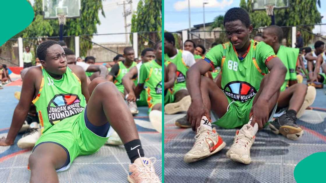 Players sitting inside the court at the Jordan Nwora Basketball Camp in Lagos. Photo by Maxwell Kumoye Players sitting inside the court at the Jordan Nwora Basketball Camp in Lagos. Photo by Maxwell Kumoye
