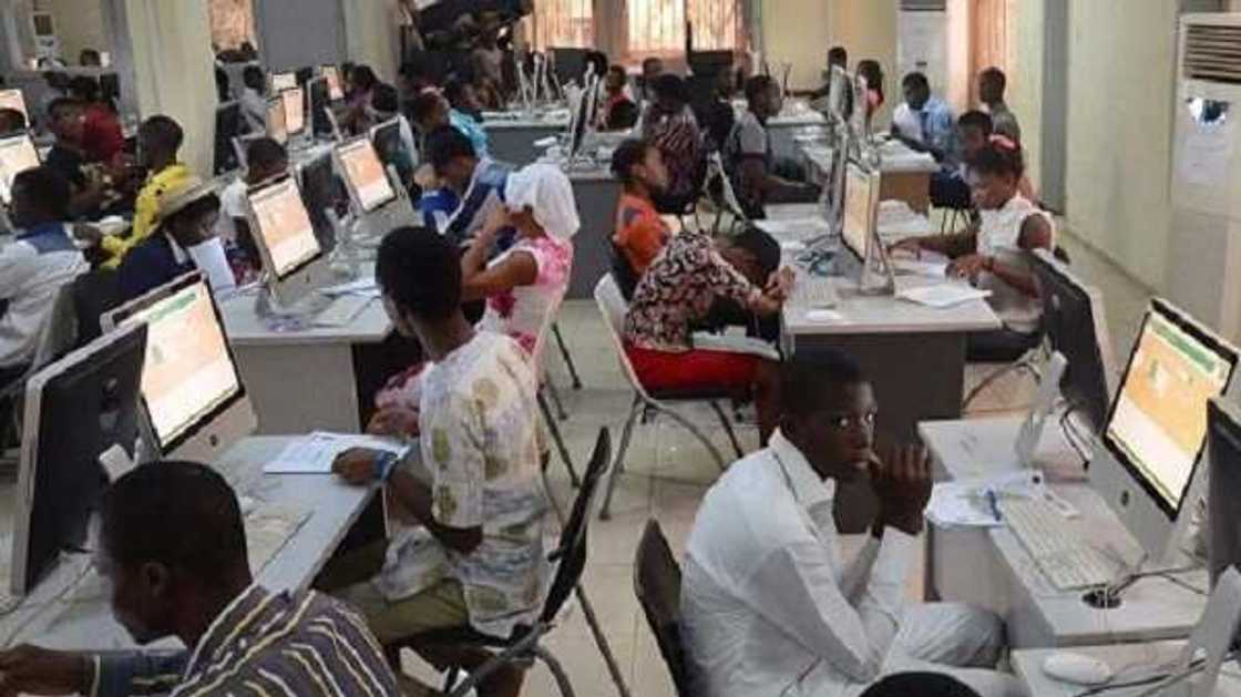 A picture of students writing Unified Tertiary Matriculation Examination