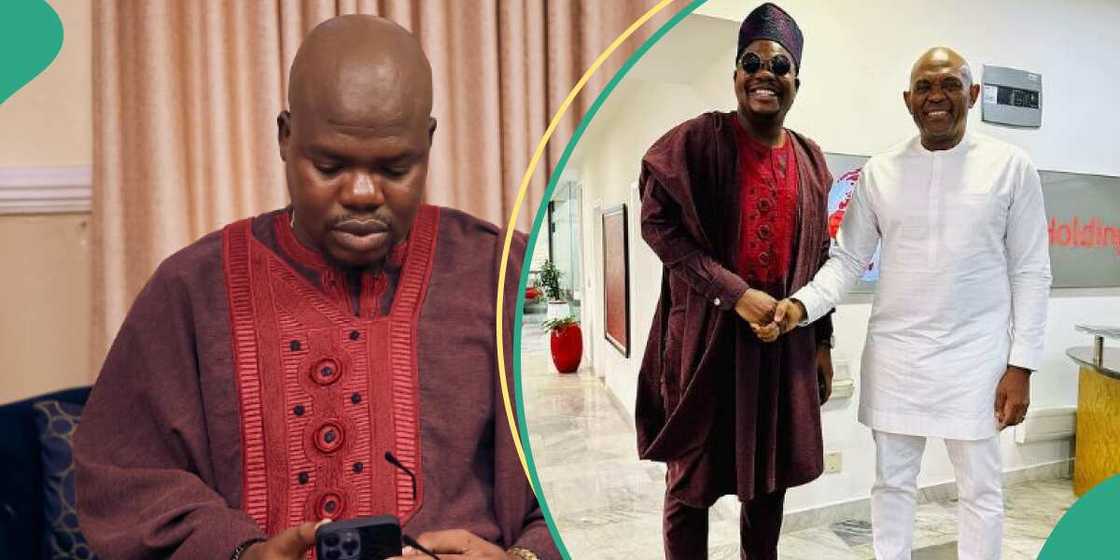 Skit maker Mr Macaroni and Tony Elumelu Skit maker Mr Macaroni and Tony Elumelu