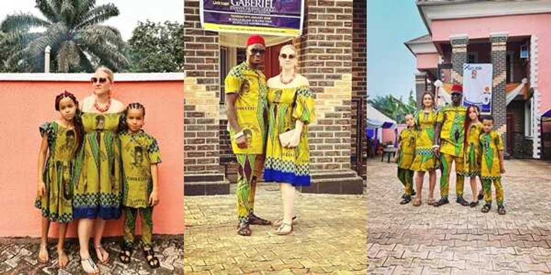 Nwanyi Ocha steps out in traditional attire with her husband and children Nwanyi Ocha steps out in traditional attire with her husband and children