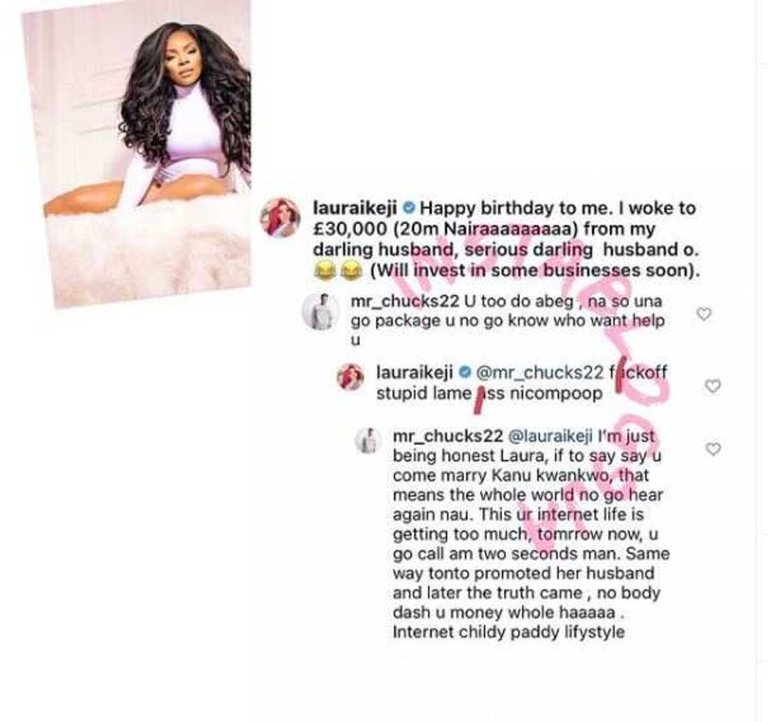 Nobody Dashed You Money: Man Claims Laura Ikeji’s N20m Gift from Her Husband is Fake Nobody Dashed You Money: Man Claims Laura Ikeji’s N20m Gift from Her Husband is Fake