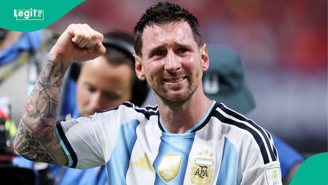 Lionel Messi celebrates after the 3-2 victory during the FIFA World Cup 2026 Round of 16 match against Egypt. Photo by Justin Setterfield Lionel Messi celebrates after the 3-2 victory during the FIFA World Cup 2026 Round of 16 match against Egypt. Photo by Justin Setterfield