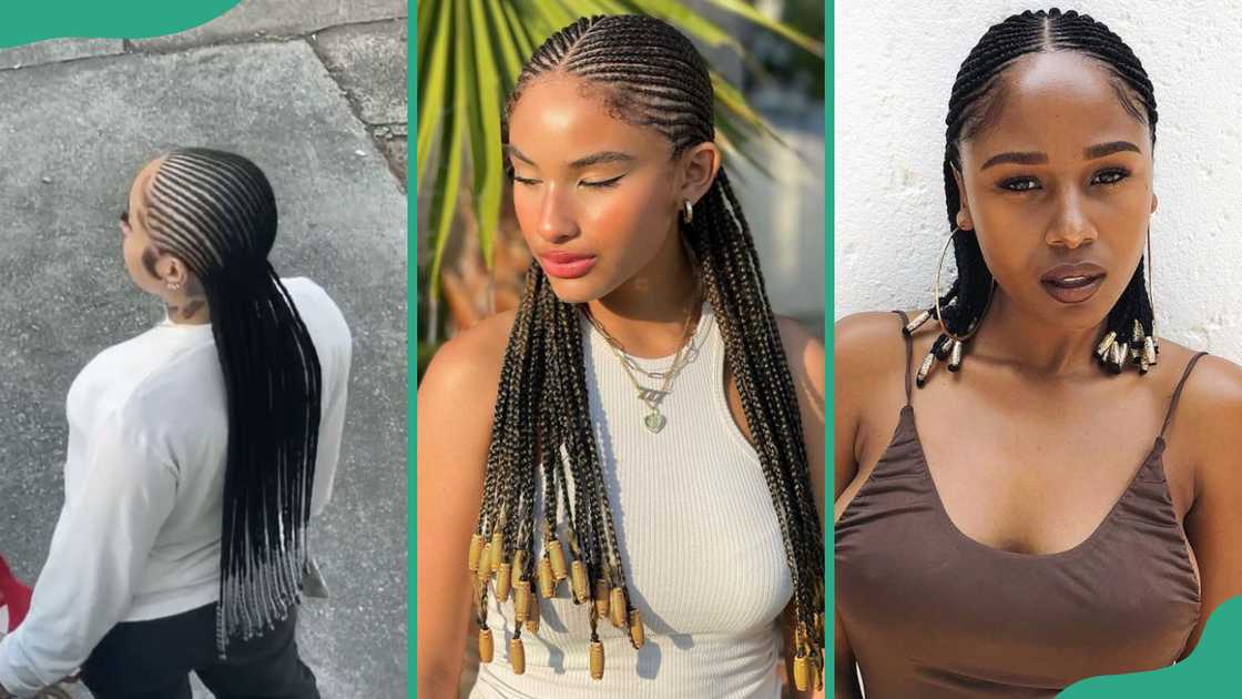 Beaded back cornrows