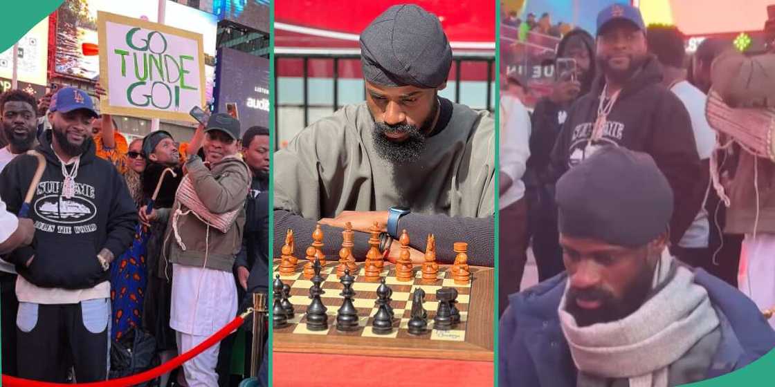 Tunde Onakoya: Davido and crew show up to support chess master. Tunde Onakoya: Davido and crew show up to support chess master.