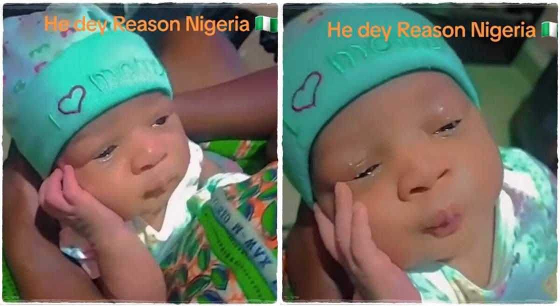 Baby sitting like an adult goes viral. Baby sitting like an adult goes viral.