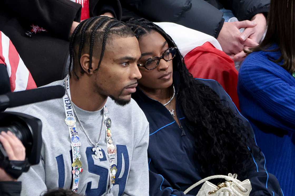 Jonathan Owens and Simone Biles in Milan, Italy. Jonathan Owens and Simone Biles in Milan, Italy.