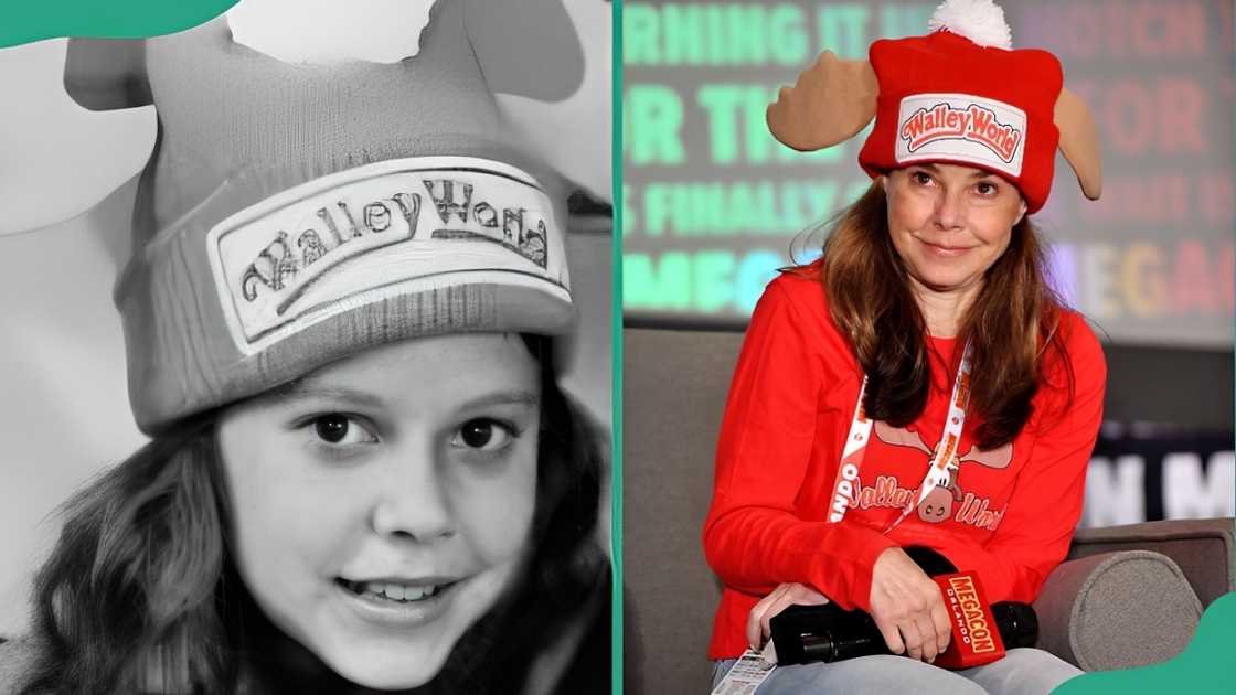 Dana Barron in 1983. Dana Barron in 2023.