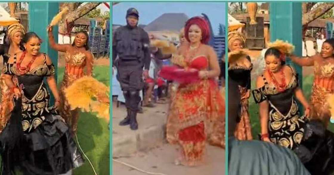 Single mum of three jubilates during traditional wedding