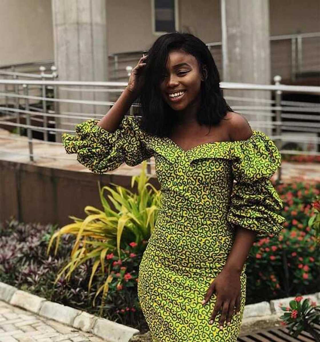 Bella Naija fashion dress with voluminous sleeves Bella Naija fashion dress with voluminous sleeves