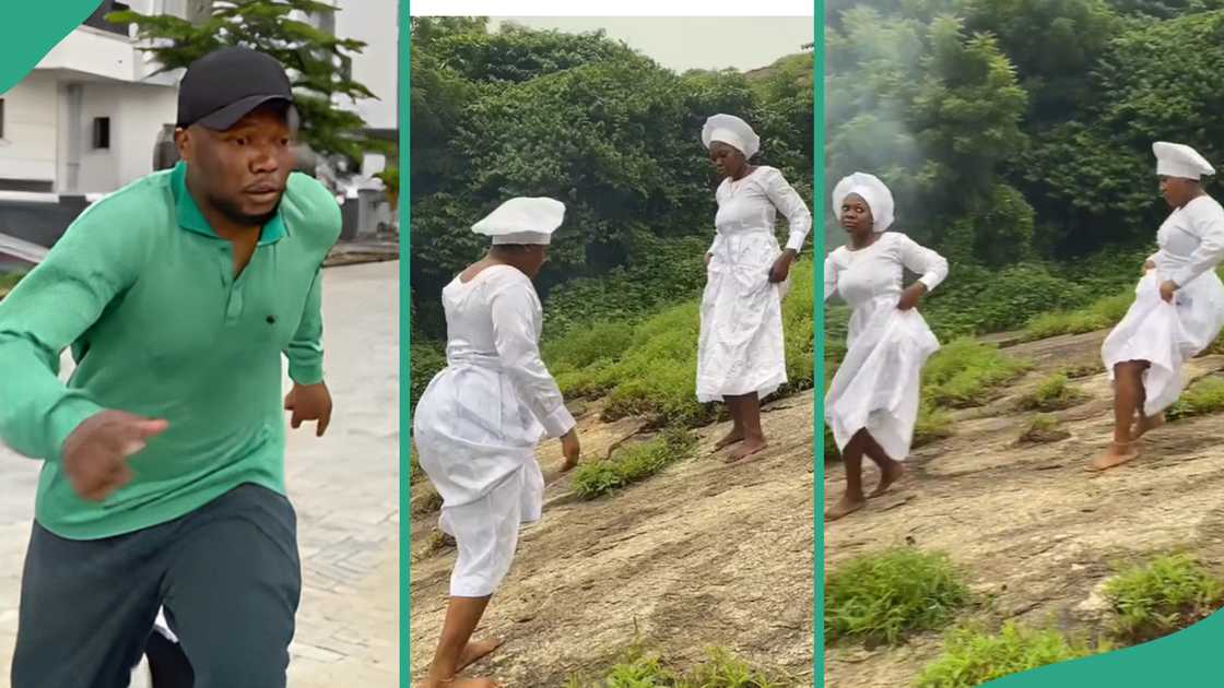 Two ladies doing gwo gwo gwo ngwo dance on a mountain.