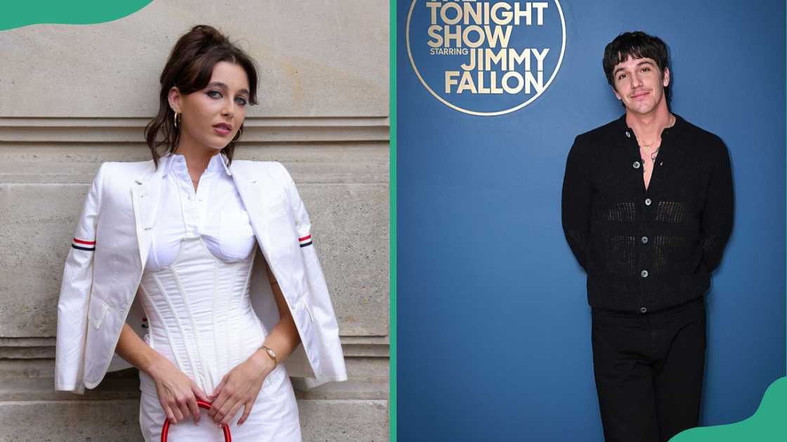 Emma Chamberlain at Palais Garnier (L).Role Model poses for a photo backstage (R) Emma Chamberlain at Palais Garnier (L).Role Model poses for a photo backstage (R)