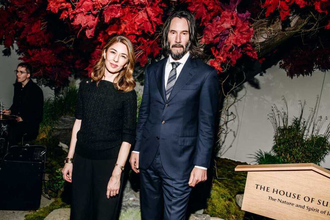 Sofia Coppola et Keanu Reeves lors du 100e anniversaire de la Maison Suntory, le 23 mai 2023 à New York.
