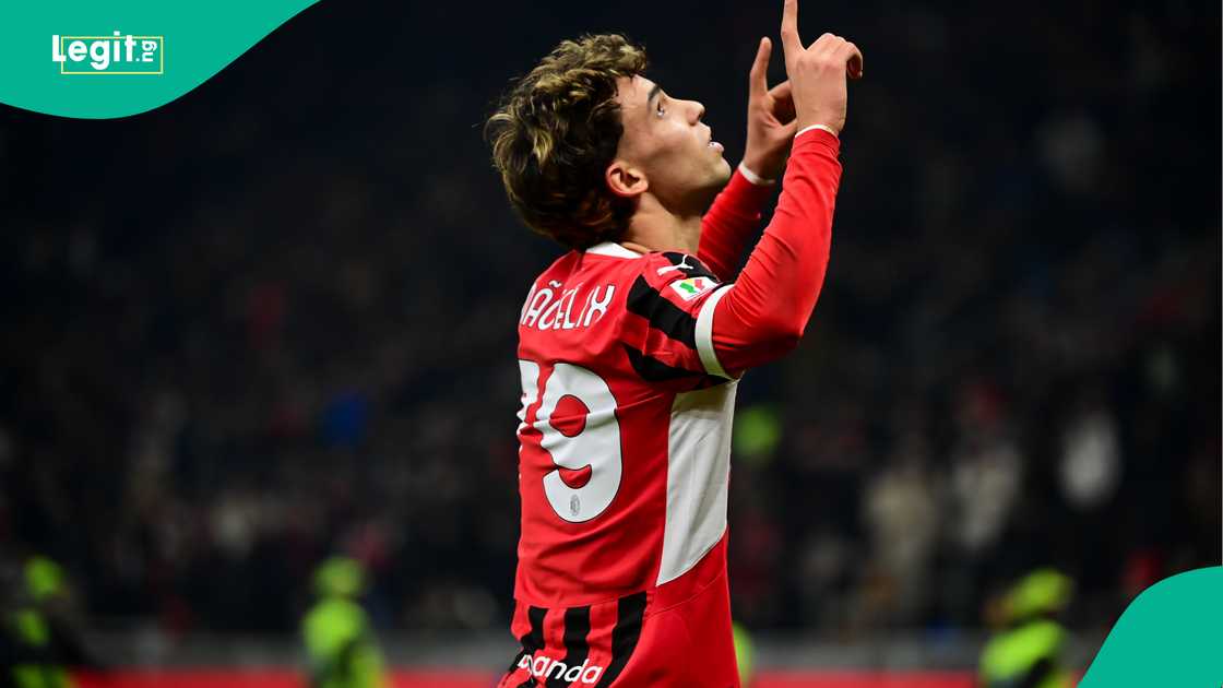 João Félix, AC Milan, AS Roma, San Siro, Milan, Italy, Coppa Italia. João Félix, AC Milan, AS Roma, San Siro, Milan, Italy, Coppa Italia.