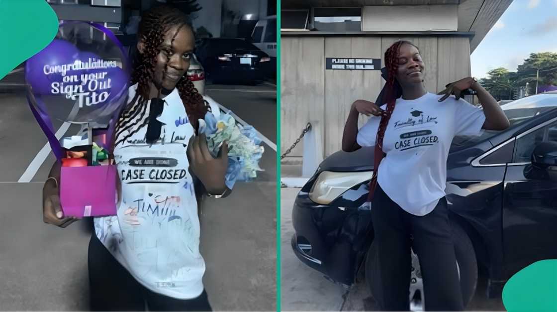 A recent graduate of law celebrates her degree after posting her struggles years ago