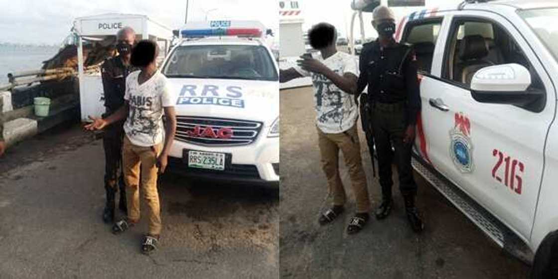 Da sauran kwana: Yan sanda sun ceci matashin da yayi kokarin fadawa kogi 3rd Mainland Da sauran kwana: Yan sanda sun ceci matashin da yayi kokarin fadawa kogi 3rd Mainland