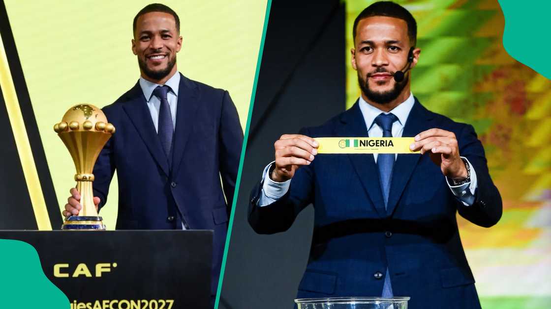 Former Super Eagles captain William Troost-Ekong at the draw ceremony in Egypt. Photo: Troost-Ekong