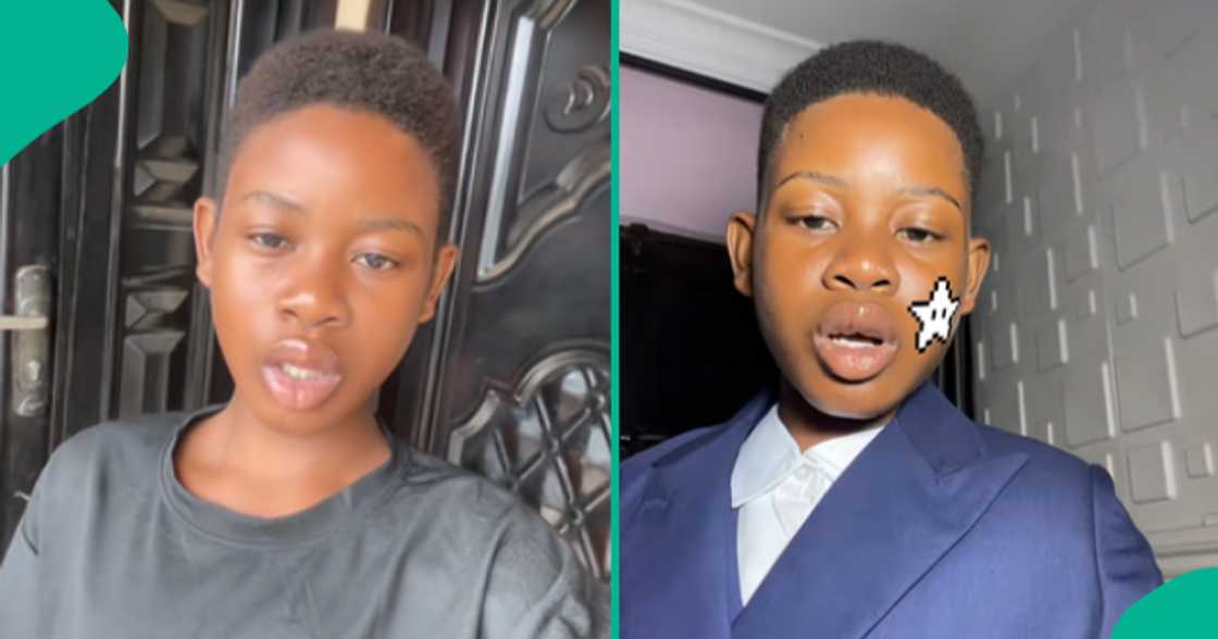 Very young Nigerian boy goes viral after flaunting his matriculation gown. Very young Nigerian boy goes viral after flaunting his matriculation gown.