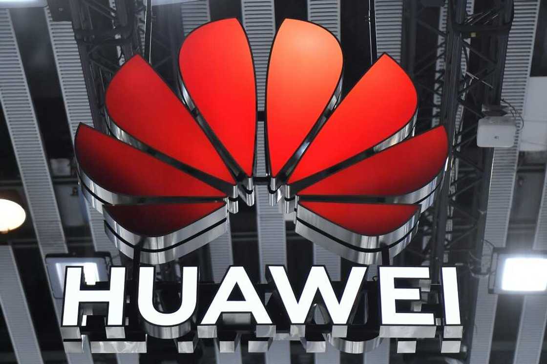 A picture taken on February 28, 2023 shows Chinese manufacturer Huawei logo at the Mobile World Congress (MWC), the telecom industry's biggest annual gathering, in Barcelona.