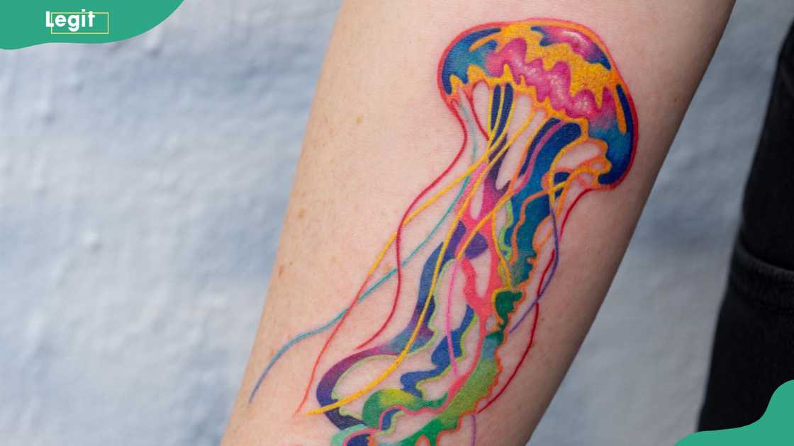 Colourful jellyfish tattoo Colourful jellyfish tattoo