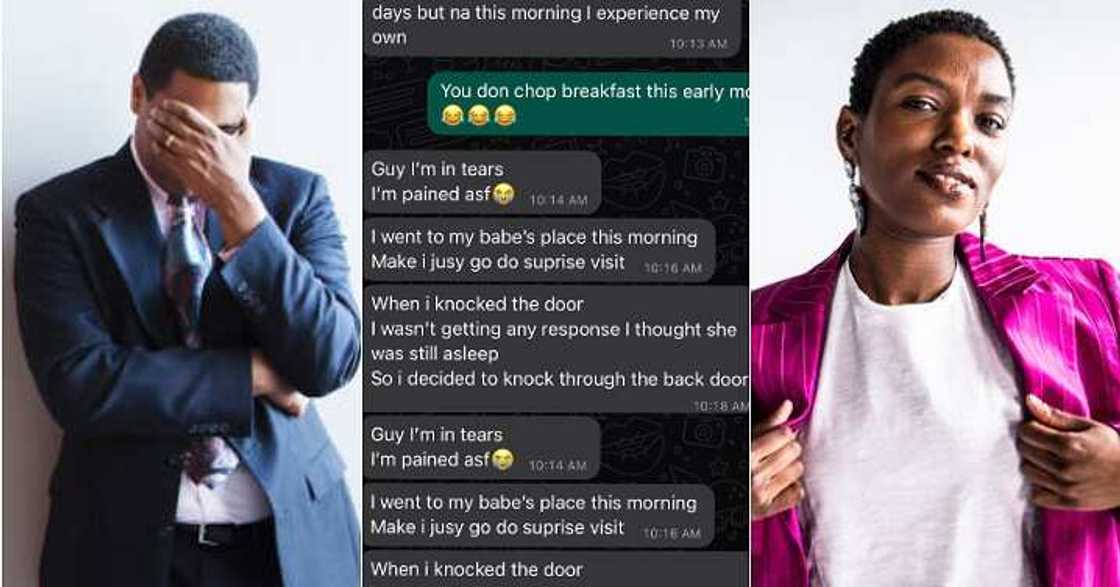 Man sees boy sneaking out of girlfriend's apartment, sad story Man sees boy sneaking out of girlfriend's apartment, sad story