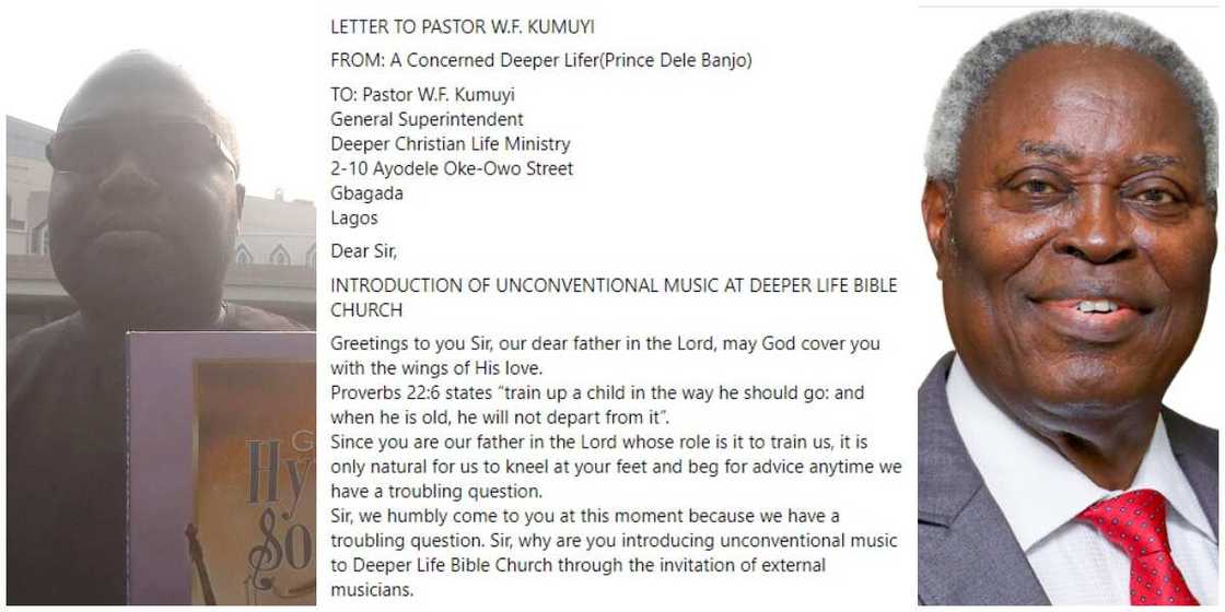 Deeper Life member calls out Pastor Kumuyi for bringing worldliness to the church, shares 'evidence' in viral open letter Deeper Life member calls out Pastor Kumuyi for bringing worldliness to the church, shares 'evidence' in viral open letter