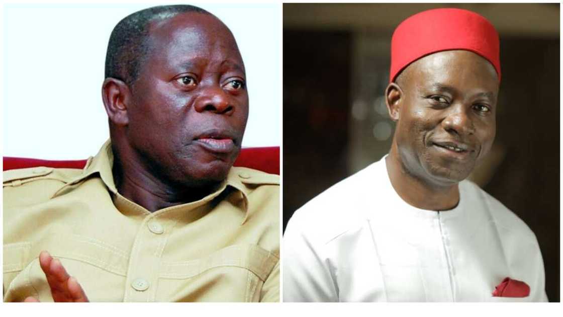 Victory Well Deserved: Oshiomhole congratulates Soludo on election victory Victory Well Deserved: Oshiomhole congratulates Soludo on election victory