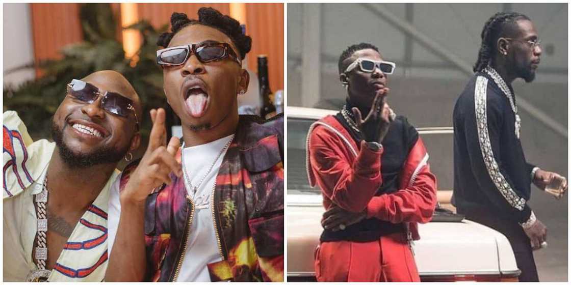 Davido's protégée Mayorkun congratulates Wizkid, Burna Boy on Grammy win, fans say it took too long