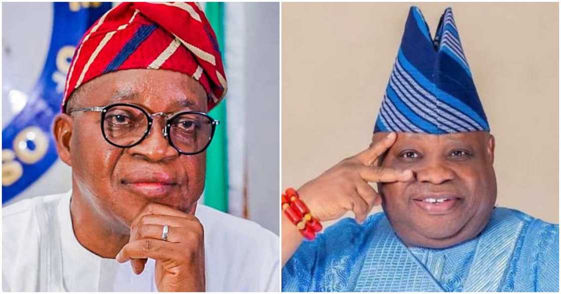 Gboyega Oyetola, Ademola Adeleke, Osun state governor, Osun 2022 election, APC, PDP Gboyega Oyetola, Ademola Adeleke, Osun state governor, Osun 2022 election, APC, PDP