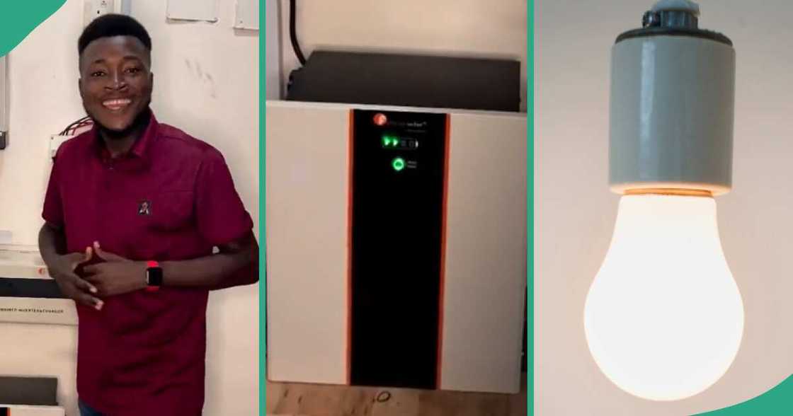 Man installs solar for home use in Nigeria.