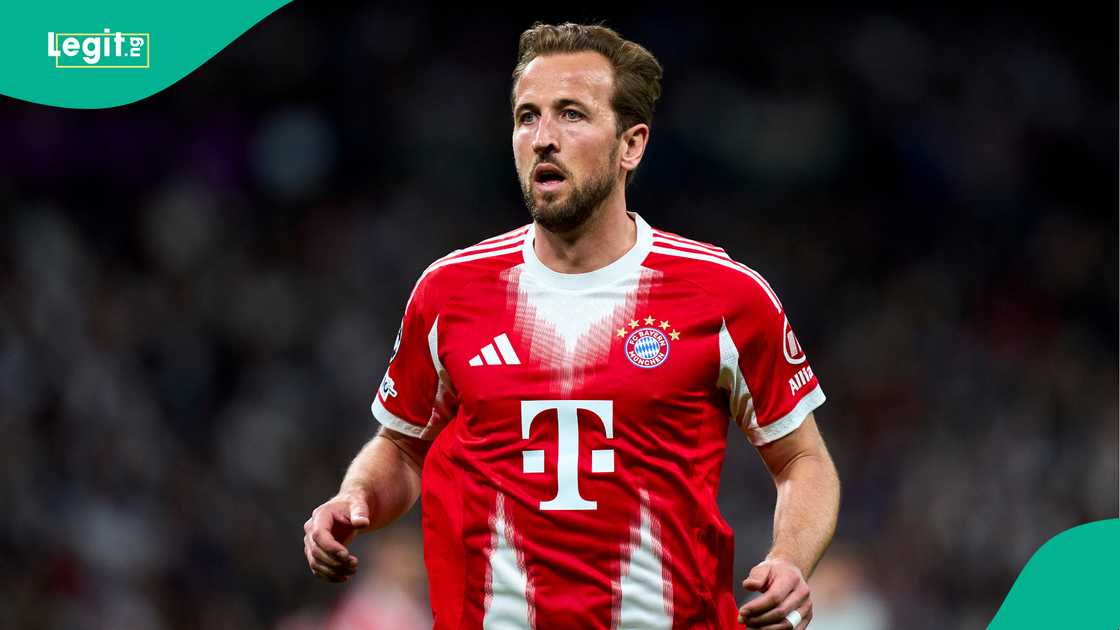 Harry Kane, Bayern Munich, Real Madrid, Santiago Bernabeu, UEFA Champions League. Harry Kane, Bayern Munich, Real Madrid, Santiago Bernabeu, UEFA Champions League.