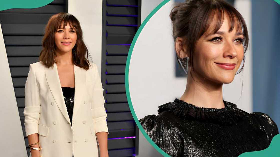 Rashida Jones at Wallis Annenberg Center in Beverly Hills, California (L). Rashida Jones in Beverly Hills, California (R).