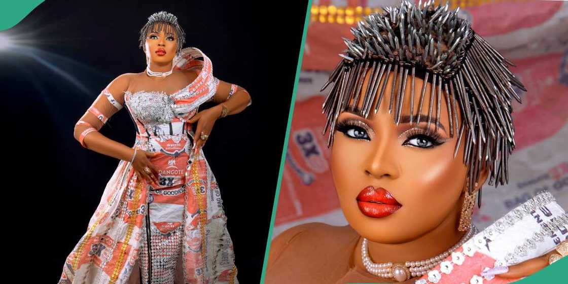 Cindy Okafor rocks a cement bag outfit Cindy Okafor rocks a cement bag outfit
