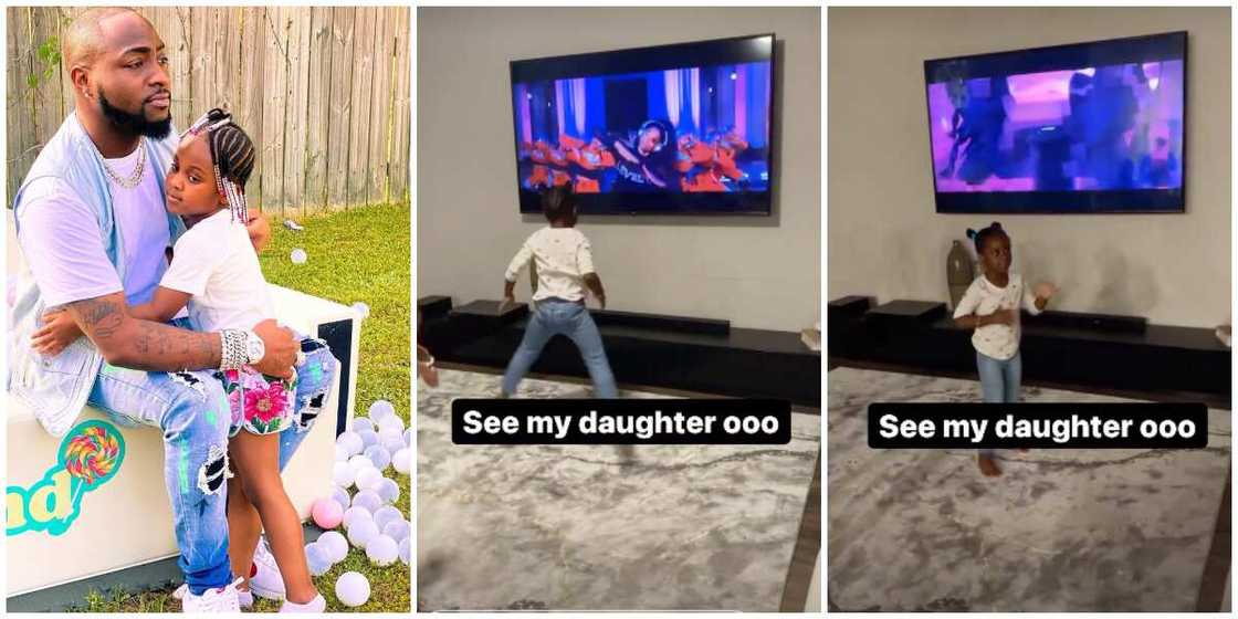 Singer Davido screams Hailey splits while dancing. Singer Davido screams Hailey splits while dancing.