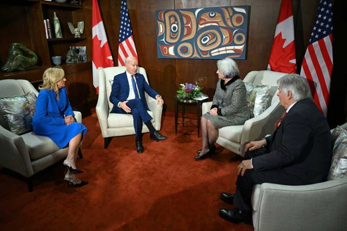 US President Joe Biden and First Lady Jill Biden meet with Canadian Governor General Mary Simon and her husband, Whit Fraser in Ottawa US President Joe Biden and First Lady Jill Biden meet with Canadian Governor General Mary Simon and her husband, Whit Fraser in Ottawa