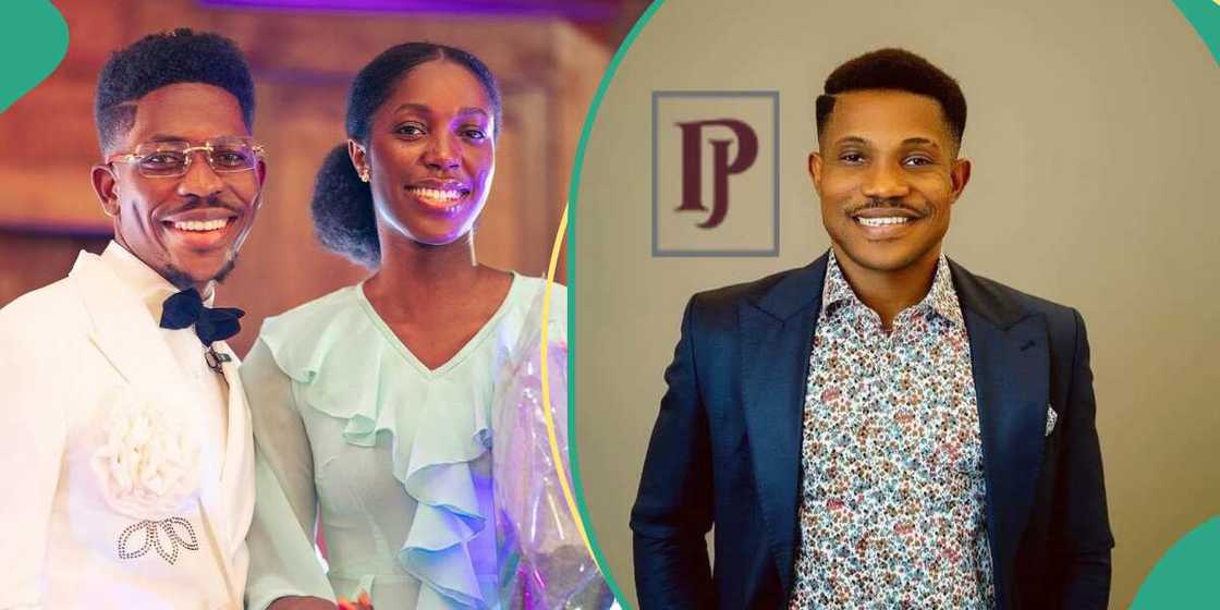 Pastor Jerry Eze poses for a picture with Moses Bliss and his fiancee. Pastor Jerry Eze poses for a picture with Moses Bliss and his fiancee.