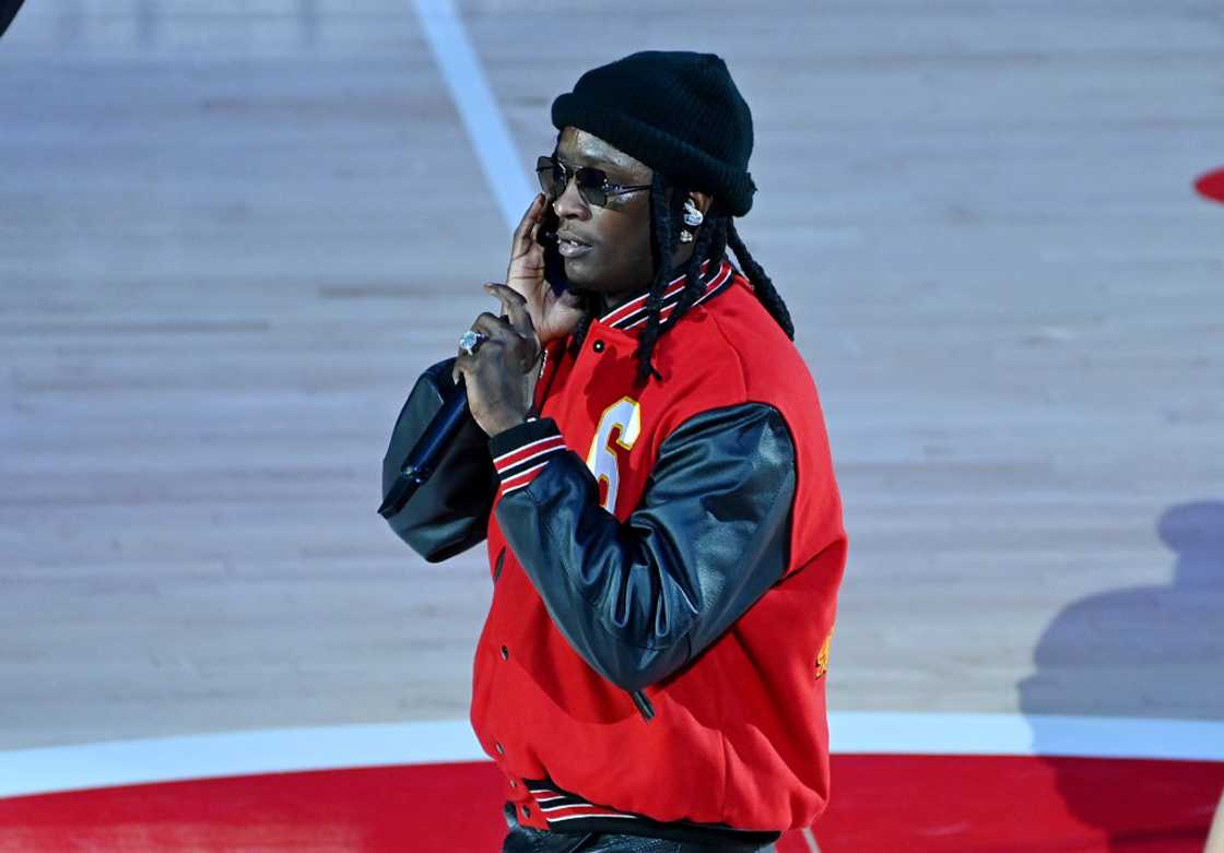 apper Young Thug performs at an event apper Young Thug performs at an event