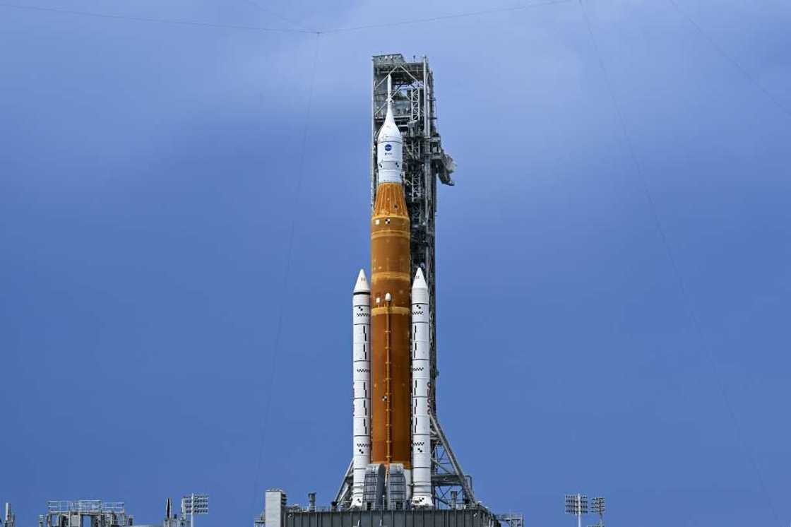 NASA's SLS rocket is seen August 26, 2022 at Kennedy Space Center in Florida NASA's SLS rocket is seen August 26, 2022 at Kennedy Space Center in Florida