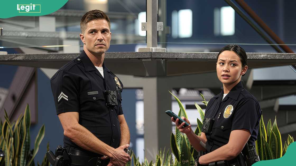 Melissa O'Neil and Eric Winter on set