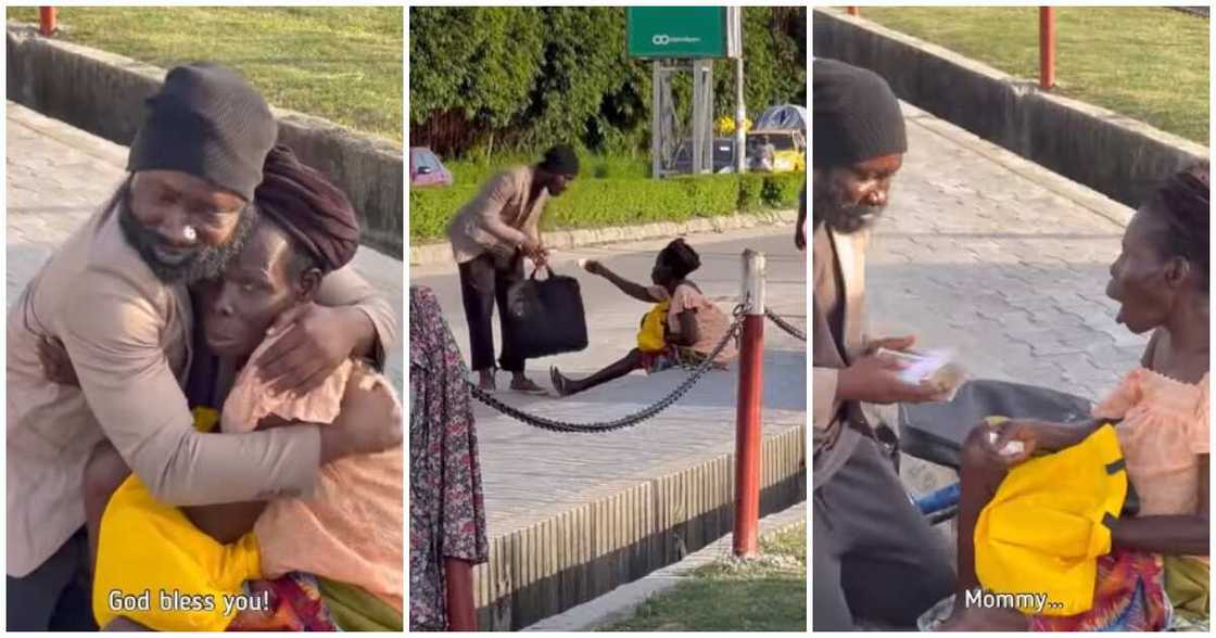 De General, female beggar, N100k cash, hugged her De General, female beggar, N100k cash, hugged her