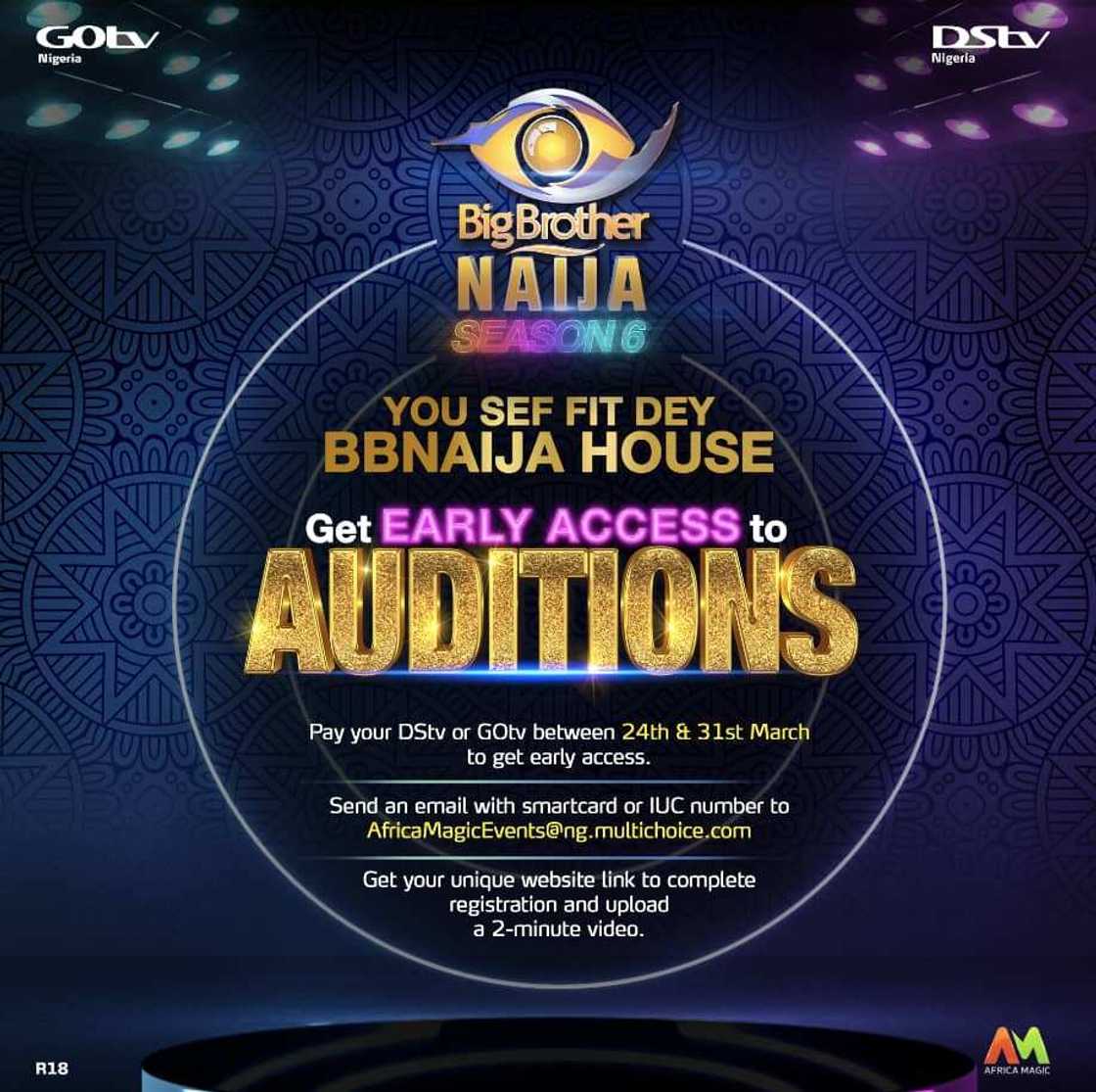 BBNaija Season 6: One Day Left For The Early Access Auditions BBNaija Season 6: One Day Left For The Early Access Auditions