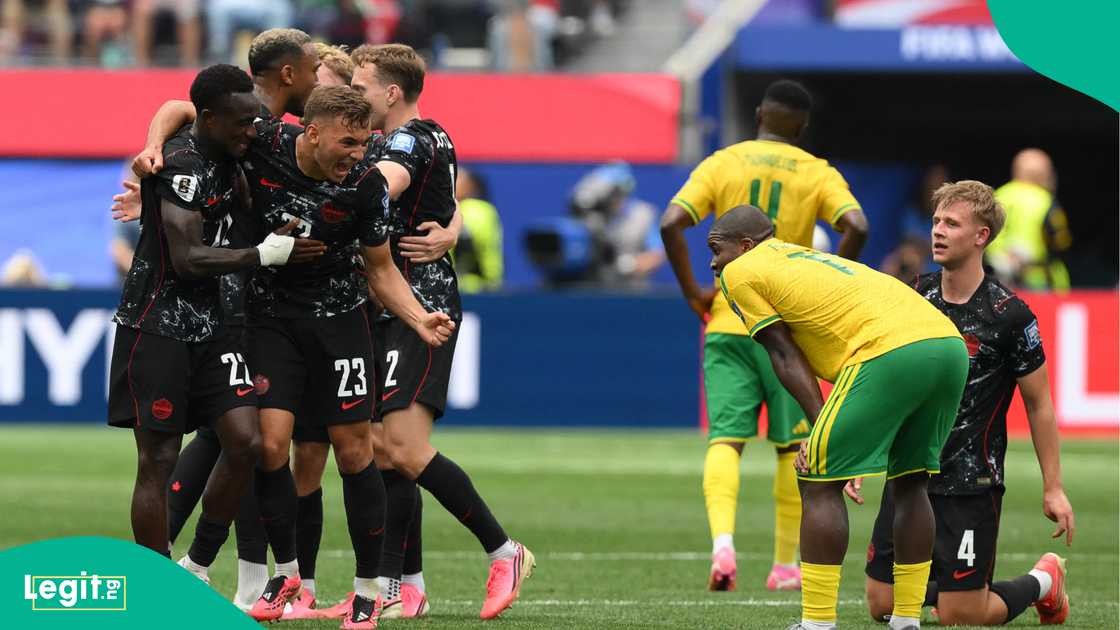 Stephen Eustaquio and Canada players celebrates scoring against South Africa. Photo by Fran Santiago Stephen Eustaquio and Canada players celebrates scoring against South Africa. Photo by Fran Santiago